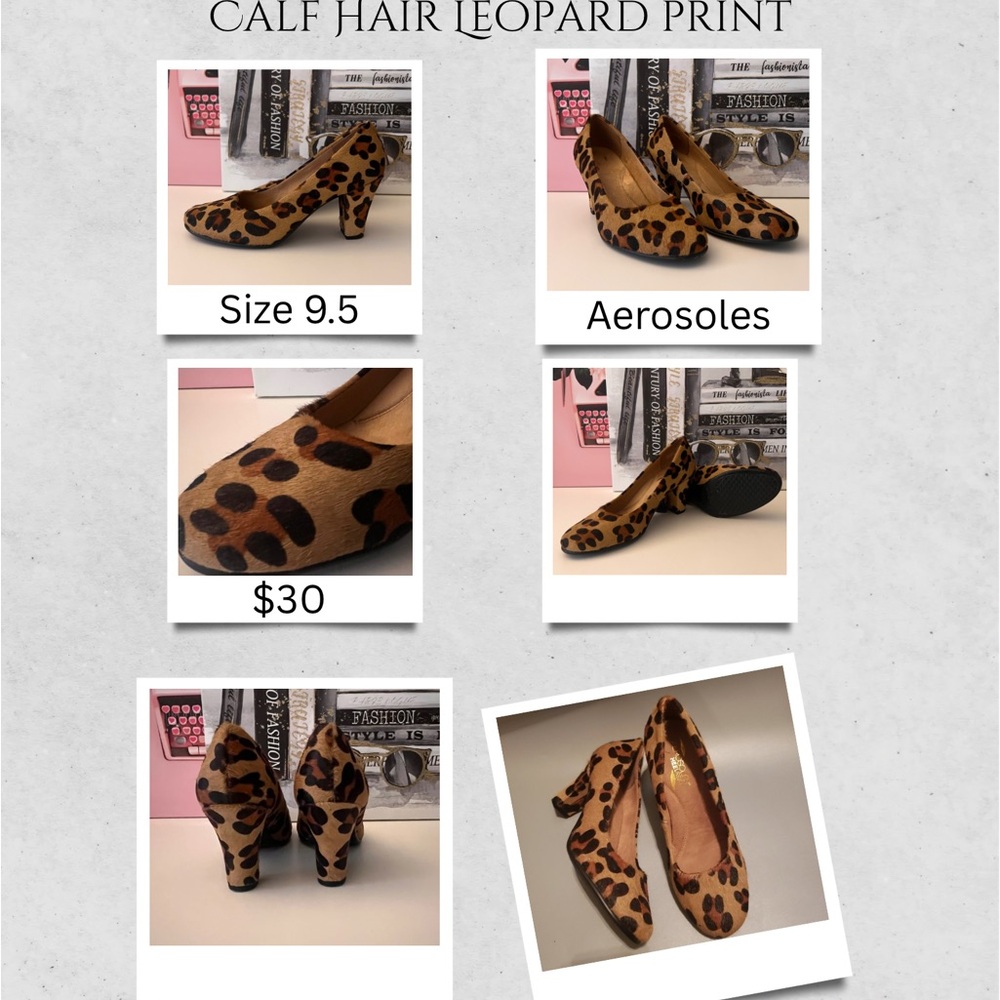AEROSOLES Leopard Print Calf Hair Heels